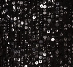 Adrianna Papell Beaded Fringe Dress With Sheer Short Sleeves In Black -Allure Attire AP1E211010 AA002 Regular Alternate