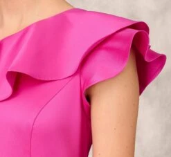 One Shoulder Mermaid Gown With Ruffle Details In Magenta -Allure Attire MD1E207883 AA670 Regular Lifestyle