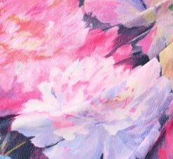 One Shoulder Draped Floral Gown With Thigh Slit In Navy Multi -Allure Attire MD1E207918 AA980 Regular Alternate