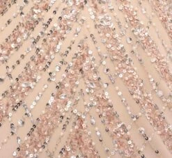 Hand Beaded Long Column Gown With Cape And Slit In Blush 11 Hand Beaded Long Column Gown With Cape And Slit In Blush -Allure Attire MD1E207926 AA248 Regular Alternate