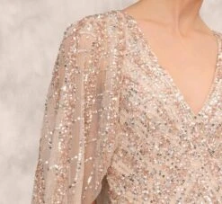 Hand Beaded Long Column Gown With Cape And Slit In Blush 10 Hand Beaded Long Column Gown With Cape And Slit In Blush -Allure Attire MD1E207926 AA248 Regular Lifestyle