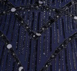 Hand Beaded Illusion Long Mermaid Gown In Navy -Allure Attire MD1E207928 AA412 Regular Alternate