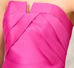 Strapless Mikado Gown With Pleated Bodice In Magenta -Allure Attire MD1E208153 AA670 Regular Lifestyle