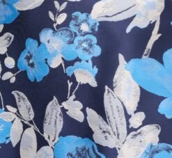 Off The Shoulder Floral Jacquard Gown In Blue Multi -Allure Attire MD1E208165 AA461 Regular Alternate