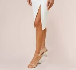 Off-The-Shoulder Crepe Cocktail Sheath Dress With Bows In Ivory -Allure Attire MN1E206372 AC194 Regular Alternate