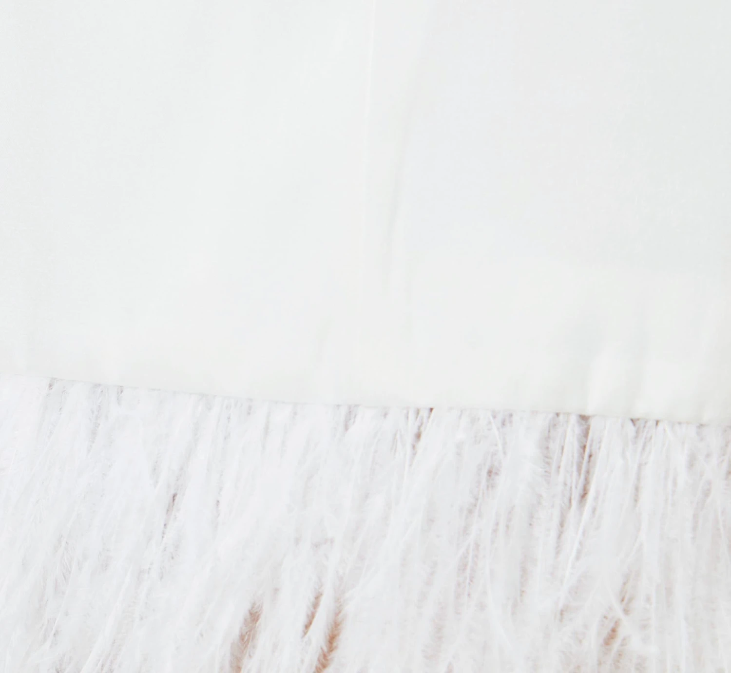 Charmeuse Tuxedo Short Sheath Cocktail Dress With Feather Trim In Ivory 6 Charmeuse Tuxedo Short Sheath Cocktail Dress With Feather Trim In Ivory - Image 6