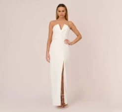 Strapless Column Gown In Ivory