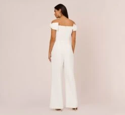 Off-The-Shoulder Jumpsuit With Bows In Ivory -Allure Attire MN1E207121 AA194 Regular Back