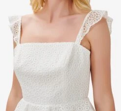 Lace Fit-And-Flare Short Cocktail Dress In Ivory -Allure Attire MN1E207148 AC194 Regular Detail