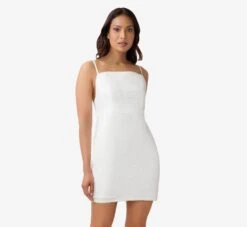 Sequined Sheath Short Cocktail Dress In Ivory