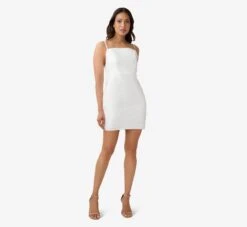 Sequined Sheath Short Cocktail Dress In Ivory -Allure Attire MN1E207284 AC194 Regular Side