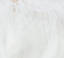 Feather-Trim Crepe Strapless Jumpsuit In Ivory -Allure Attire MN1E207287 AC194 Regular Detaill