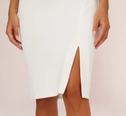 One Shoulder Crepe Dress With Cutout Neckline In Ivory -Allure Attire MN1E208139 AA194 Regular Lifestyle