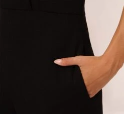 Tuxedo Jumpsuit With Halter Neckline In Black -Allure Attire MN1E208147 AA002 Regular Lifestyle