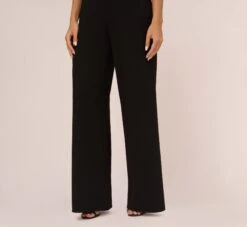 Knit Crepe Wide Leg Jumpsuit With Cutout Accent In Black -Allure Attire MN1E208527 AA002 Regular Lifestyle